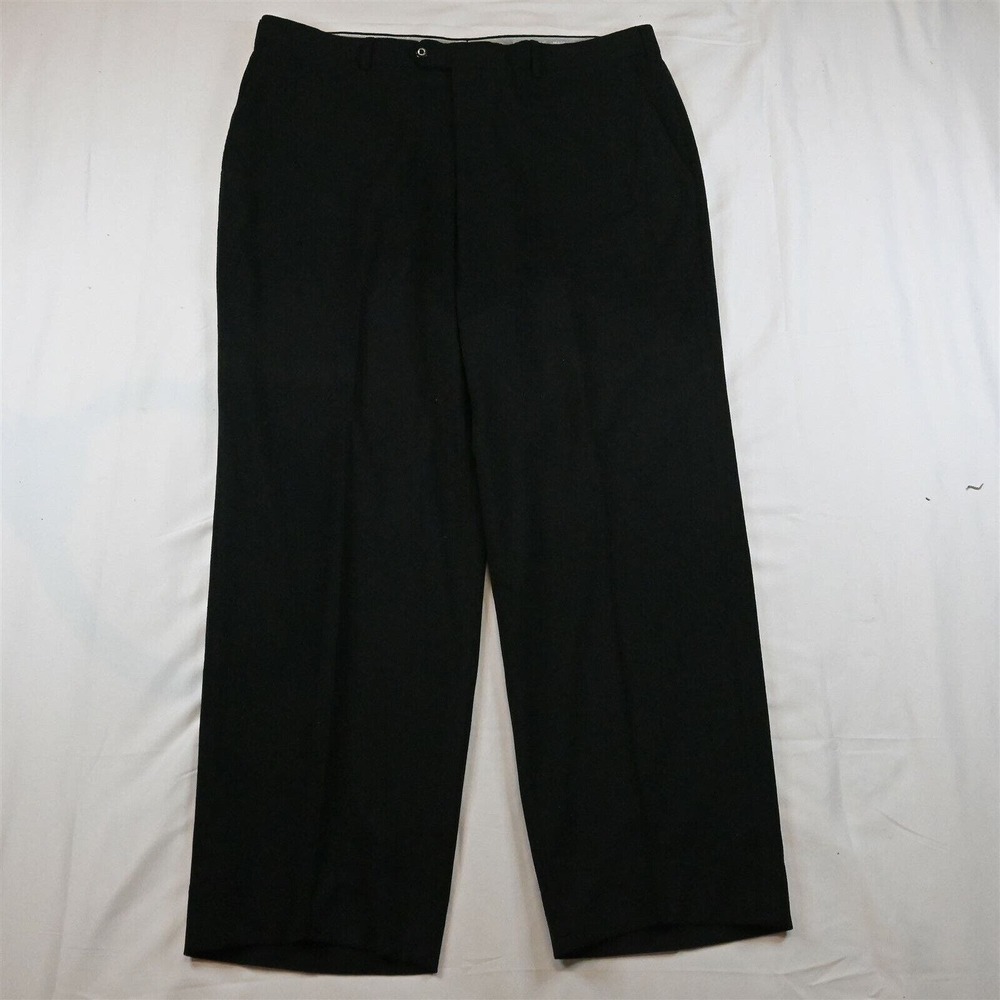 St. Croix 38 x 29‎ Black Ribbed Flat Front Dress Pants
